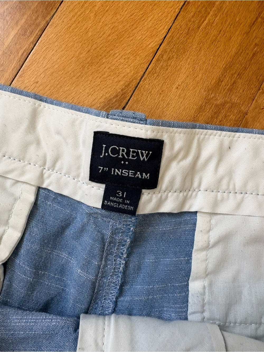 J. Crew Light Blue Men's Flat Front Chino Shorts - Picture 2 of 4